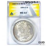 1884-O Morgan Silver Dollar ANACS MS63