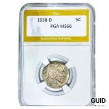 1938-D Buffalo Nickel PGA MS66