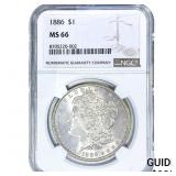 1886 Morgan Silver Dollar NGC MS66