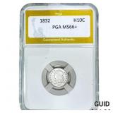 1832 Morgan Silver Half Dime PGA MS66+
