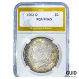 1902-O Morgan Silver Dollar PGA MS65