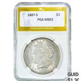 1887-S Morgan Silver Dollar PGA MS63