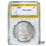 1889 Morgan Silver Dollar PGA MS65