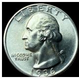 1936 Silver Washington Quarter GEM BU