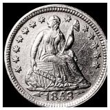 1853 Silver Seated Liberty Half Dime CLOSELY  UNC