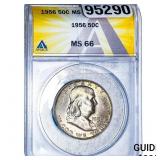 1956 Franklin Half Dollar ANACS MS66