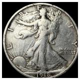 1918-S Silver Walking Liberty Half Dollar NEARLY U