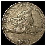 1857 Copper-Nickel Flying Eagle Cent NEARLY UNCIRC