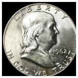 1962-D Silver Half Dollar Franklin CHOICE BU