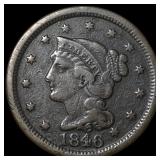 1846 Braided Hair Large Cent ABOUT UNCIRCULATED