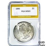 1890 Morgan Silver Dollar PGA MS63