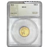1913 $2.50 Gold Quarter Eagle SEGS MS63