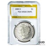 1880-S Morgan Silver Dollar PGA MS66 DMPL