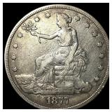 1877 Silver Trade Dollar NEARLY UNCIRCULATED