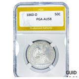 1860-O Seated Liberty Half Dollar PGA AU58