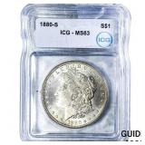 1880-S Morgan Silver Dollar ICG MS63