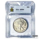 1941 Walking Liberty Half Dollar ICG MS64