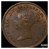 1844 Ceylon Copper 1/2 Farthing