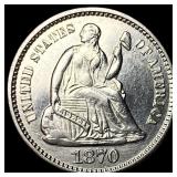 1870 Silver Half Dime UNCIRCULATED