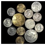 [13 Coins] 1801-2019 U.S. Mixed Lot 25C-$1