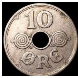 1937 Denmark Copper Nickel 10 Ore