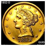 1852-D $5 Gold Half Eagle UNCIRCULATED