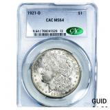 1921-D Morgan Silver Dollar CAC MS64