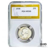 1938 Washington Silver Quarter PGA MS66