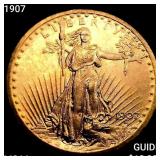 1907 $20 Gold Double Eagle CHOICE BU