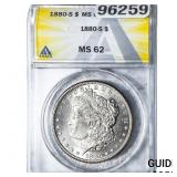1880-S Morgan Silver Dollar ANACS MS62