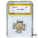 1914-D Buffalo Nickel PGA MS63