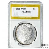 1878 7/8TF Morgan Silver Dollar PGA MS63