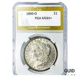 1890-O Morgan Silver Dollar PGA MS64+