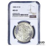1885-O Morgan Silver Dollar NGC MS63