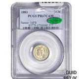 1883 CAC Nickel Three Cent PCGS PR67 CAM