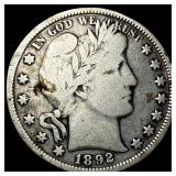 1892 Silver Half Dollar (Barber) NICELY CIRCULATED
