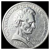 1918 Silver Illinois Half Dollar NEARLY  UNCIRCUL