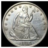 1876 Silver Seated Liberty Half Dollar CHOICE BU