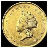 1855 Gold $1 Indian Princess Type 2 CLOSELY UNCIRC