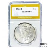 1923-S Silver Peace Dollar PGA MS64