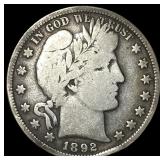 1892 Silver Half Dollar (Barber) NICELY CIRCULATED