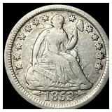 1853 Arrows Seated Liberty Half Dime LIGHTLY CIRCU