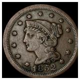 1852 Braided Hair Large Cent NEARLY UNCIRCULATED