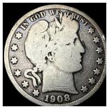1908-D Silver Barber Half Dollar NICELY CIRCULATED