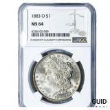 1883-O Morgan Silver Dollar NGC MS64