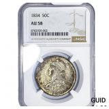 1834 Capped Bust Half Dollar NGC AU58