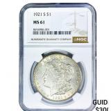 1921-S Morgan Silver Dollar NGC MS61