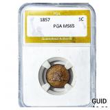 1857 Flying Eagle Cent PGA MS65
