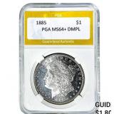 1885 Morgan Silver Dollar PGA MS64+ DMPL