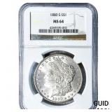 1880-S Morgan Silver Dollar NGC MS64